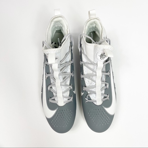 Nike Huarache 6 Elite White Wolf Grey Lacrosse Cleats 13 - Picture 2 of 11